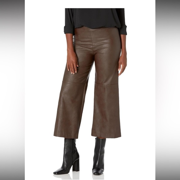 NWT Karen Kane Women´s Brown Wide Leg Leather Pants